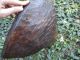 Antique Primitive Hand Carved Large Solid Wood Dough Bowl Trencher 19th Century Primitives photo 7