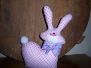Primitive Hc Easter Rabbit Bunny Shelf Sitter Doll Bowl Baskiet Bowl Fillers photo