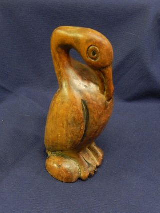 Folk Art Loon Wood Carving Hand Carved Duck Goose Figure Figurine Primitive photo