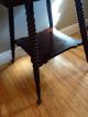 Antique Tiger Oak Glass Ball & Claw Two Tier Spindle Parlor Table Unknown photo 3