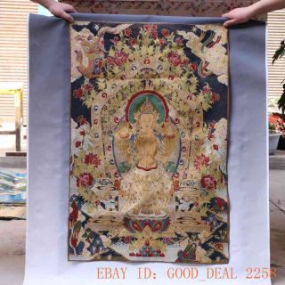 Tibetan Nepal Silk Embroidered Thangka Tara Tibet Buddha - - Buddha Vajradhara 17 photo
