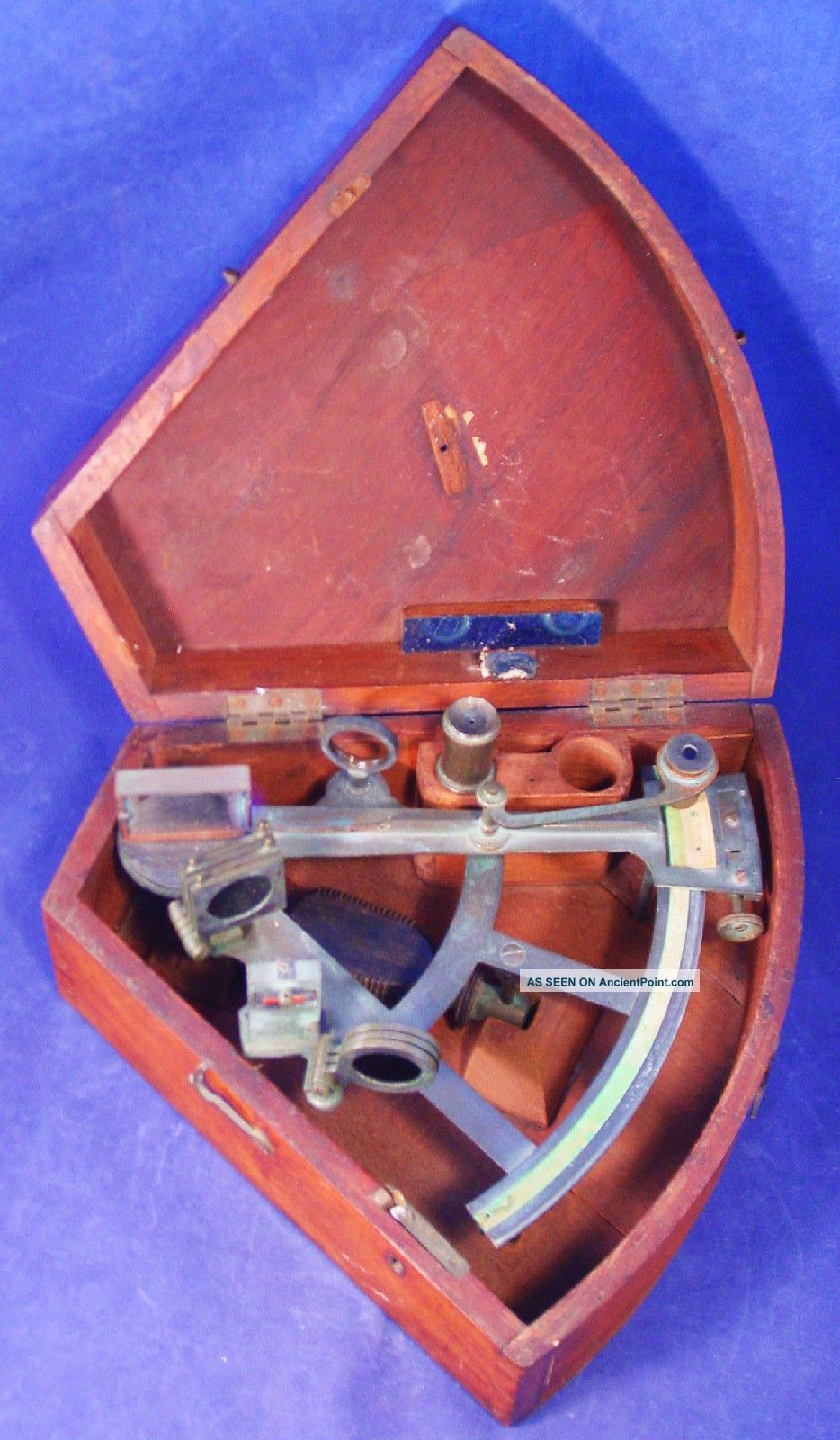 1840 ' S R.  Wallace Sextant/octant - Transition Instrument - Brass W/ivory Scales Other Antique Science Equip photo