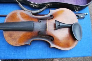 Old Vintage Violin Antonius Stradiuarius Cremonae Faciebat Anno 1pc Back & Bow photo