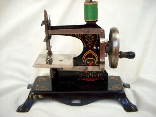 Antique Germany Casige Eagle Tin/tole Painted Toy Mini Sewing Machine Hand Crank photo