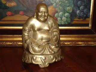 1960 ' S Ancient Buddha Carved In Gilded Bronze,  Rarely Details photo