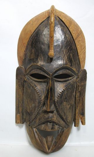 Antique African Tribal Lulua Tribe Wooden Hand Carved Ceremonial Mask Nr 1 Yqz photo