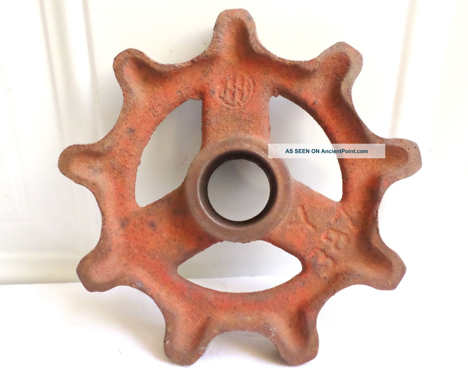 Antique Cast Iron Ih 387 Industrial Gear Cog Sprocket Farm Steampunk Rustic Other Mercantile Antiques photo