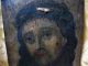 Antique Retablo On Tin Image Of Divine Face Of Jesus W Crown Of Thorns Latin American photo 2