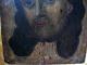 Antique Retablo On Tin Image Of Divine Face Of Jesus W Crown Of Thorns Latin American photo 3