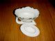 Antique Milk Glass Covered Dish - Chick Hatching From Egg On A Sleigh - Victorian photo 4