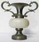 Vtg Antique Small Greek Urn Bud Vase Jug Handles Copper White Stone Collectibles Greek photo 7