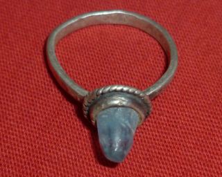 Byzantine Ancient Silver Ring - Blue Gem Circa 1500 Ad - 1849 - photo