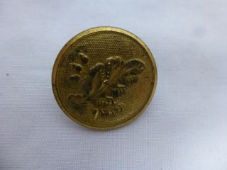 Antique,  C1840,  Leavenworth & Co Extra Rich.  Gilt Brass Leaf Button photo