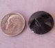 Victorian Antique Black Glass Picture Button Castle Tower Incised Pattern 3/4 