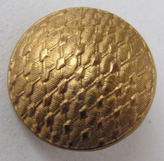 18th Century Repoussé,  Wood Back Brass Button With Catgut Shank photo