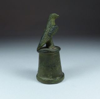 Ancient Roman Bronze Eagle Statue On Base 2nd Ad photo