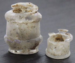 Ancient Roman Glass Flask Tear Drop Bottle photo