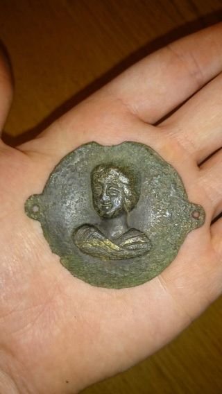Very Rare Celtic Bronze Brooch With Lady photo