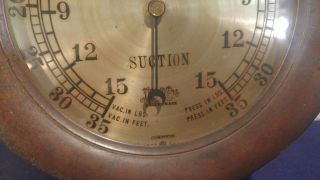Vintage Ashton Co Suction Steam Pressure Ship Industrial Brass Gauge photo