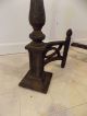 Antique Vintage Victorian Cast Iron Andirons Firedogs With Brass Acorn Finials Hearth Ware photo 5