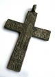 Circa.  1300 A.  D Large British Found Medieval Period Bronze Crucifix Pendant British photo 1