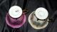 Two Antique Tea Cup And Leaf Shaped Saucer - Victorian Couple Cups & Saucers photo 7