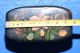 Vintage Black Hand Painted Metal Box Signed Other Antique Decorative Arts photo 5