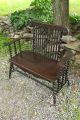 Magnificent Antique 19th Century Barley Twist Jacobean Bench Large Chair Settee 1800-1899 photo 8