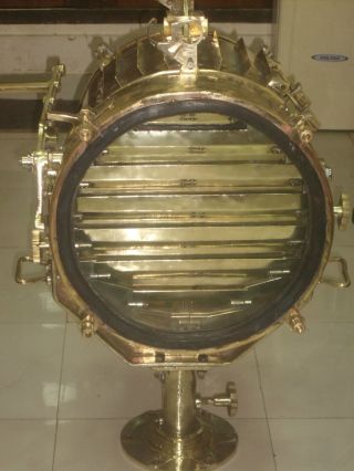 Rare Vintage Marine Brass Spot Light Of 56 Kg photo