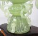 H411: Popular Chinese Green Stone Gyoku Ware Incense Burner With Wooden Stand Incense Burners photo 3