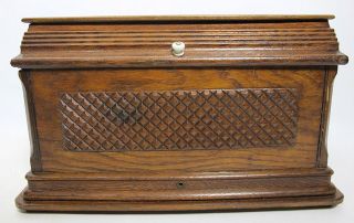 Antique C1899 Singer Sewing Machine Box Folk Art Wood Treasure Blanket Chest Yqz photo