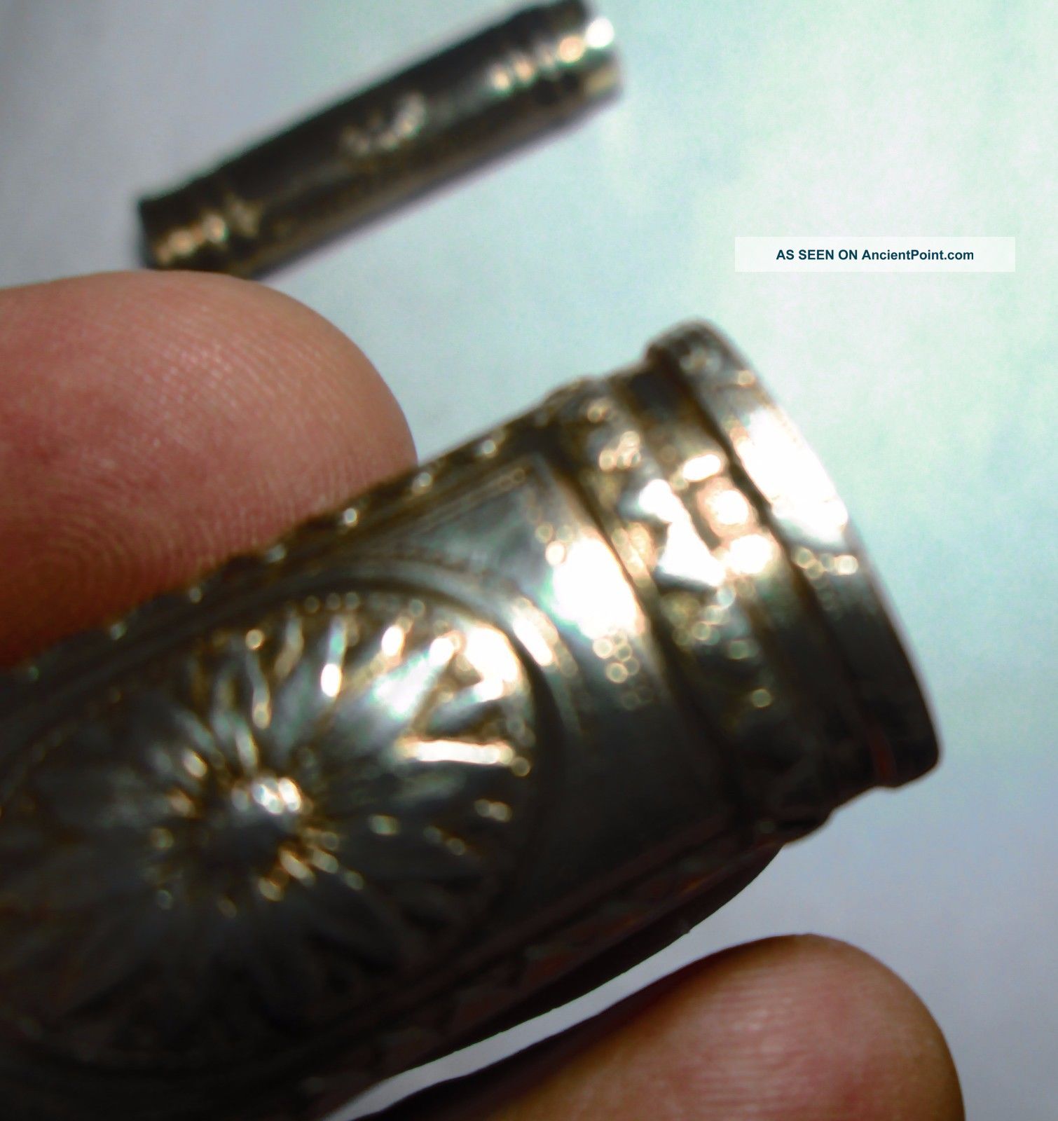 1870s Silver Antique French Decorative Needle Case Figural