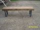 Industrial Wood And Steel Bench 5 ',  Bench,  Wood,  Reclaimed Material,  Wood Bench Post-1950 photo 2