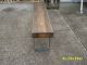Industrial Wood And Steel Bench 5 ',  Bench,  Wood,  Reclaimed Material,  Wood Bench Post-1950 photo 3
