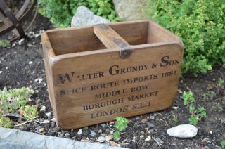 Vintage Style Pepper Corns Wooden Crate Box Trug Spice Importer London C9 photo