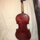 Antique Unmarked 4/4 Violin W/ Unusual Leather Tooled Case Muster Resin - String photo 4