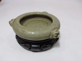 Unusual Antique Chinese Porcelain Celadon Brush Washer With Beast Head photo