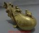 13cm Chinese Pure Brass Animals 12 Year Zodiac Mouse Carry 5 Mouselet Bag Statue Mice photo 1