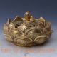 Chinese Brass Handwork Carved Lotus Incense Burner & Hollow Lid W Qianlong Mark Incense Burners photo 1