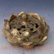Chinese Brass Handwork Carved Lotus Incense Burner & Hollow Lid W Qianlong Mark Incense Burners photo 2