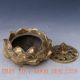 Chinese Brass Handwork Carved Lotus Incense Burner & Hollow Lid W Qianlong Mark Incense Burners photo 3