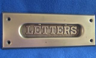 Vintage Solid Brass Letter Slot Textured Slot Spring Action Great photo