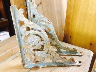 Vintage Cast Iron Shelf Brackets Cistern Holder Architectural Antique Salvaged photo