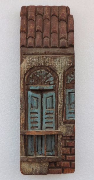 Very Old Extraordinary Hand Carved Wood Model Of Romeo And Juliet Balcony. photo