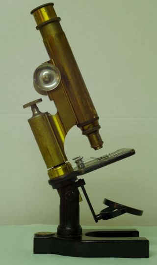 Antique B&l Black And Brass Microscope photo
