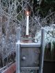 Antique Zinc Coated Copper Primitive Candle Holder Lamp Aafa Hand Made 1900s Old Primitives photo 1
