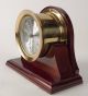 Vintage Seth Thomas Corsair Brass Maritime Ships Clock With Art Deco Wood Base Clocks photo 2