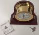 Vintage Seth Thomas Corsair Brass Maritime Ships Clock With Art Deco Wood Base Clocks photo 4