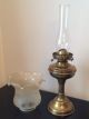 Vintage Oil Lamp With Opaque Glass Shade With Funnel 20th Century photo 1