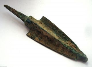 Circa.  50 - 100 A.  D Large British Found Early Roman Period Bronze Arrow Head photo